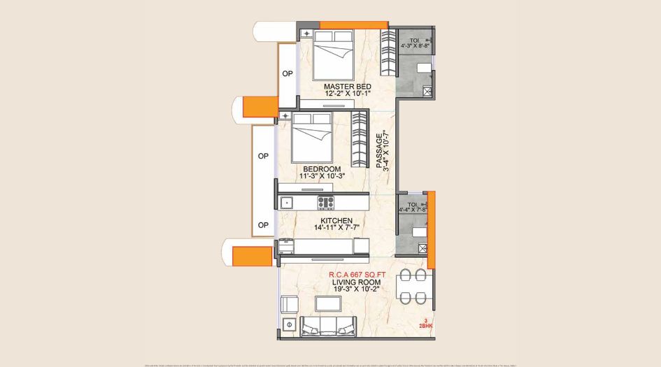 One-Vara-Floor-Plan-2 BHK- 667 Sqft